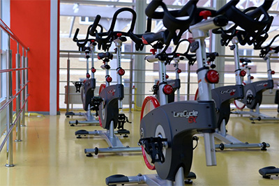 stationary bikes in gym