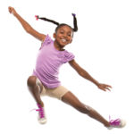 Girl in purple jumping