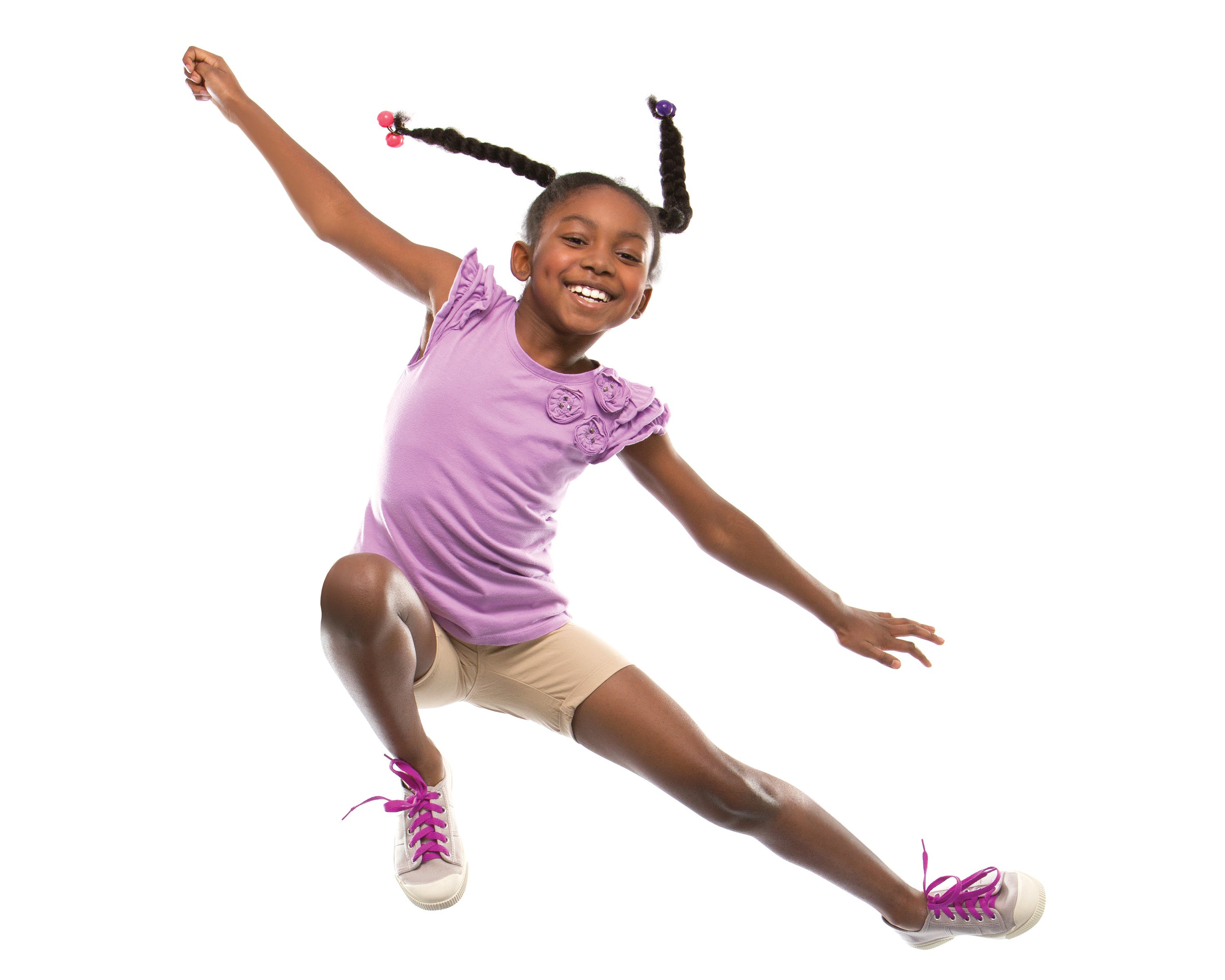 Girl in purple jumping