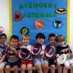 Kids dressed as superheros