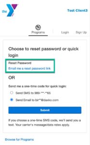 Daxko Reset Password