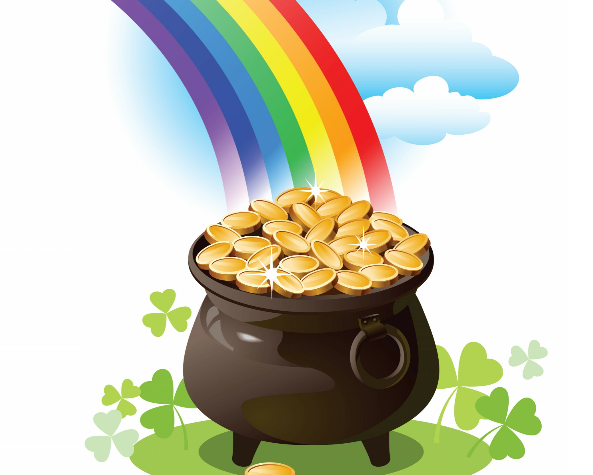 Rainbow and pot of gold